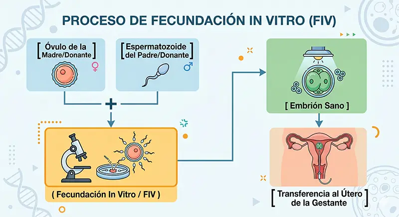 gestación subrogada, proceso de fecundación in vitro