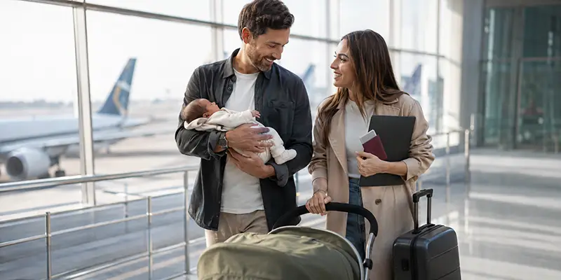 viajar con un recién nacido en avión