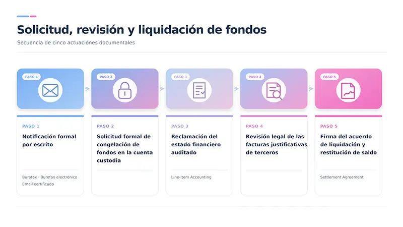 Solicitud y cancelación de fondos